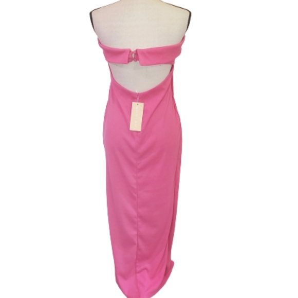 Who I Am Pink Tube Dress with Side Split and Back Cutout, Size 14, NWT - Picture 8 of 16